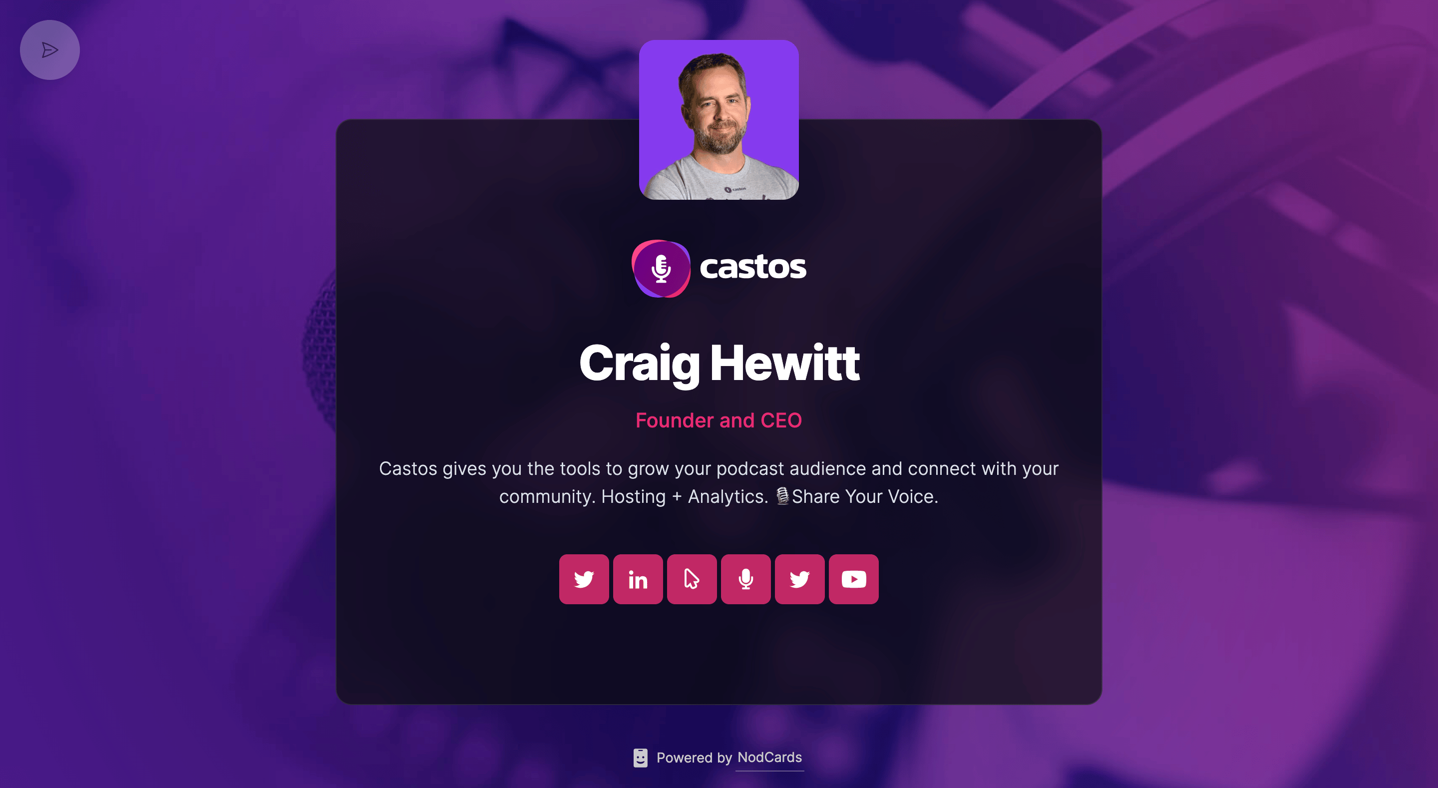 Digital business card for Craig Hewitt at Castos
