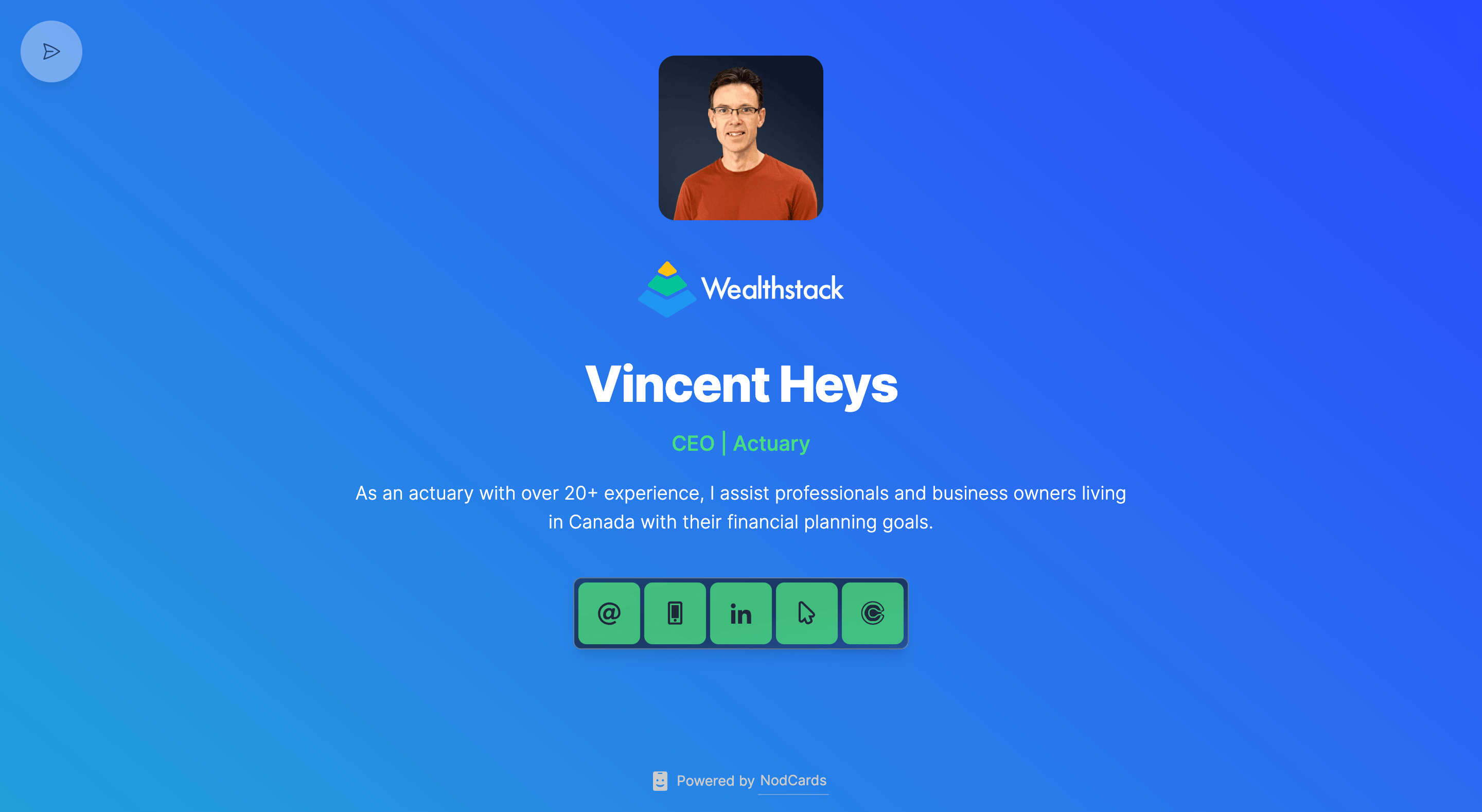 Digital business card for Vincent Heys at Wealthstack