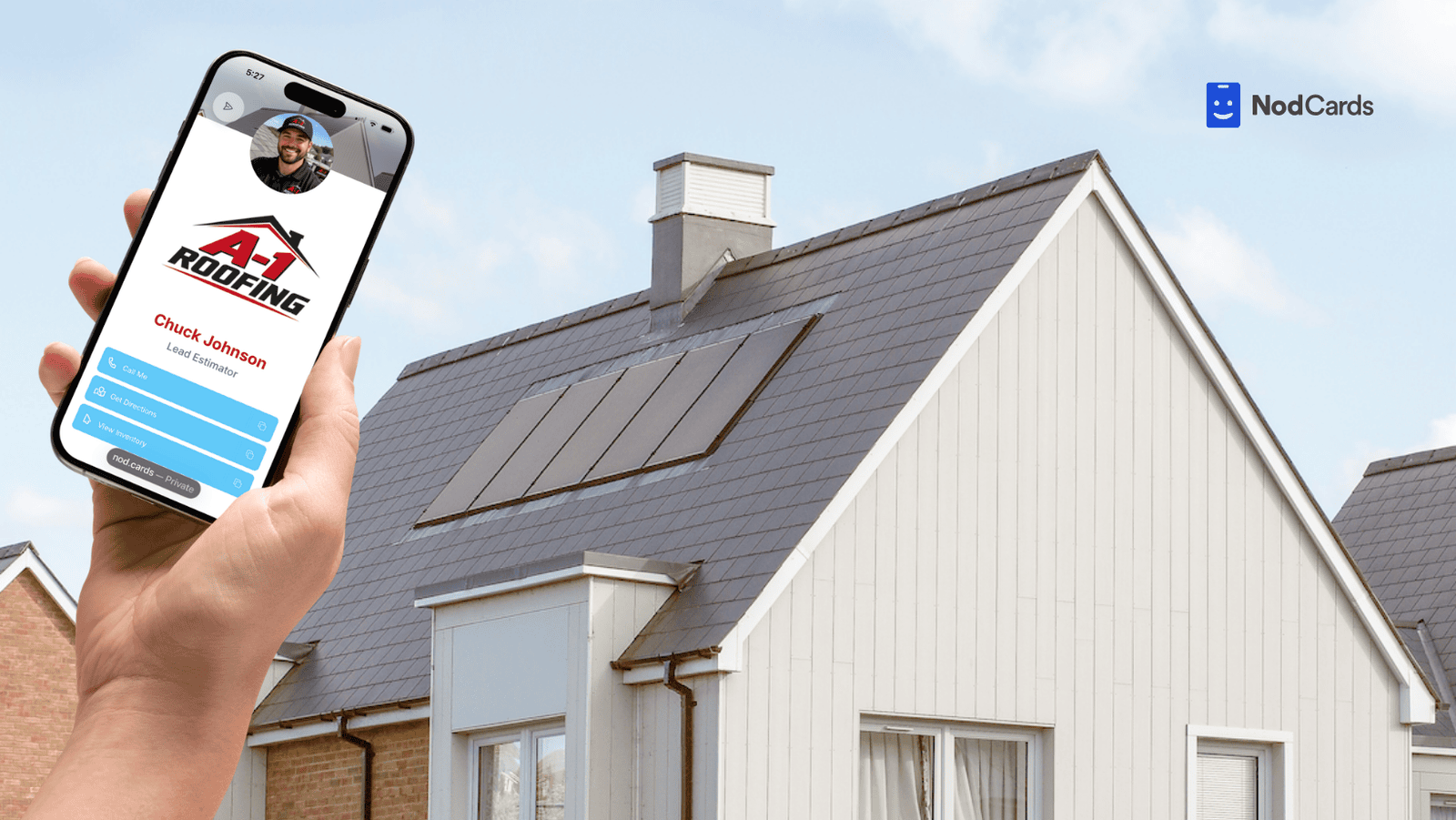 Digital business card for roofing business