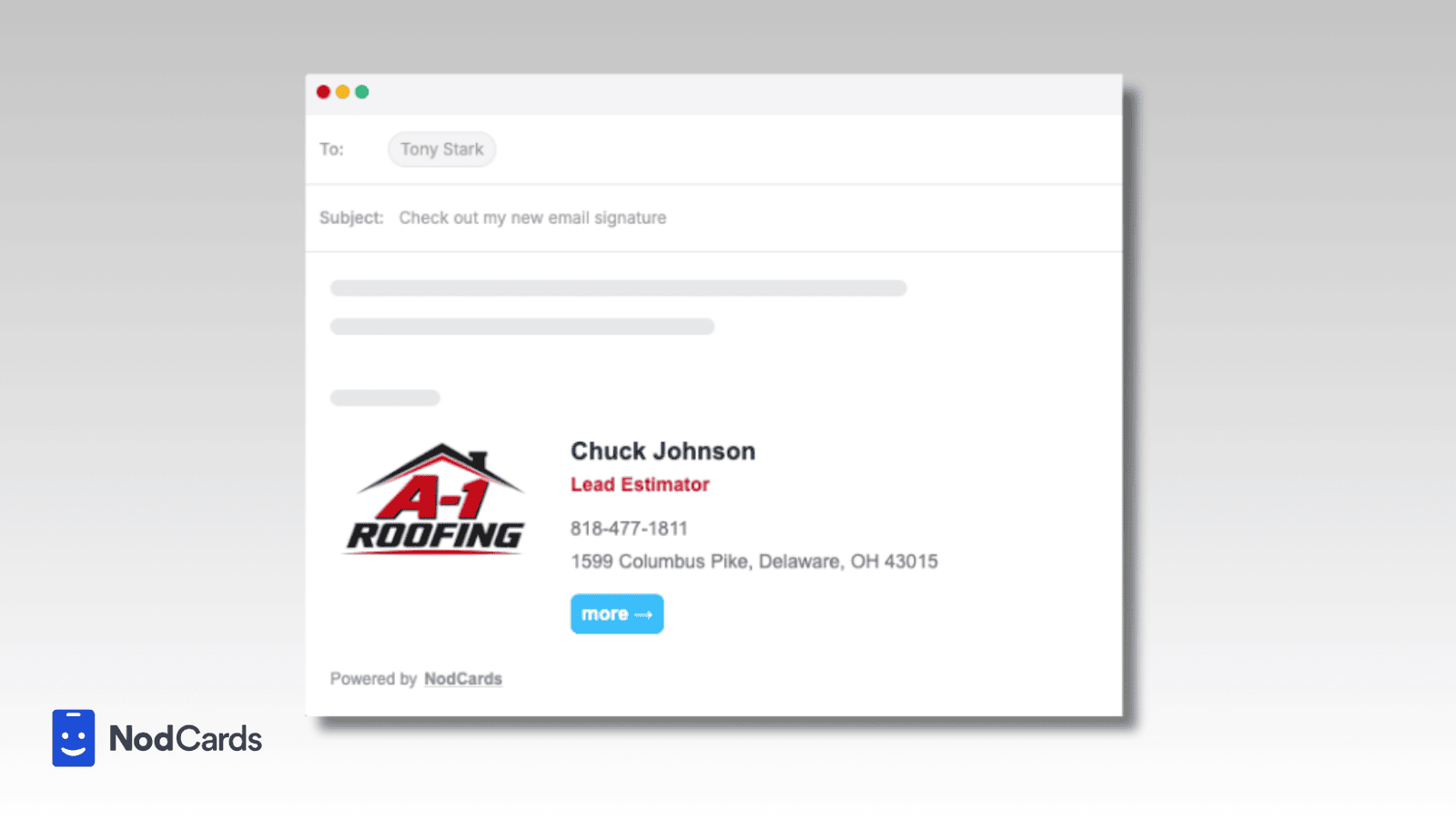 Email signature for roofing company