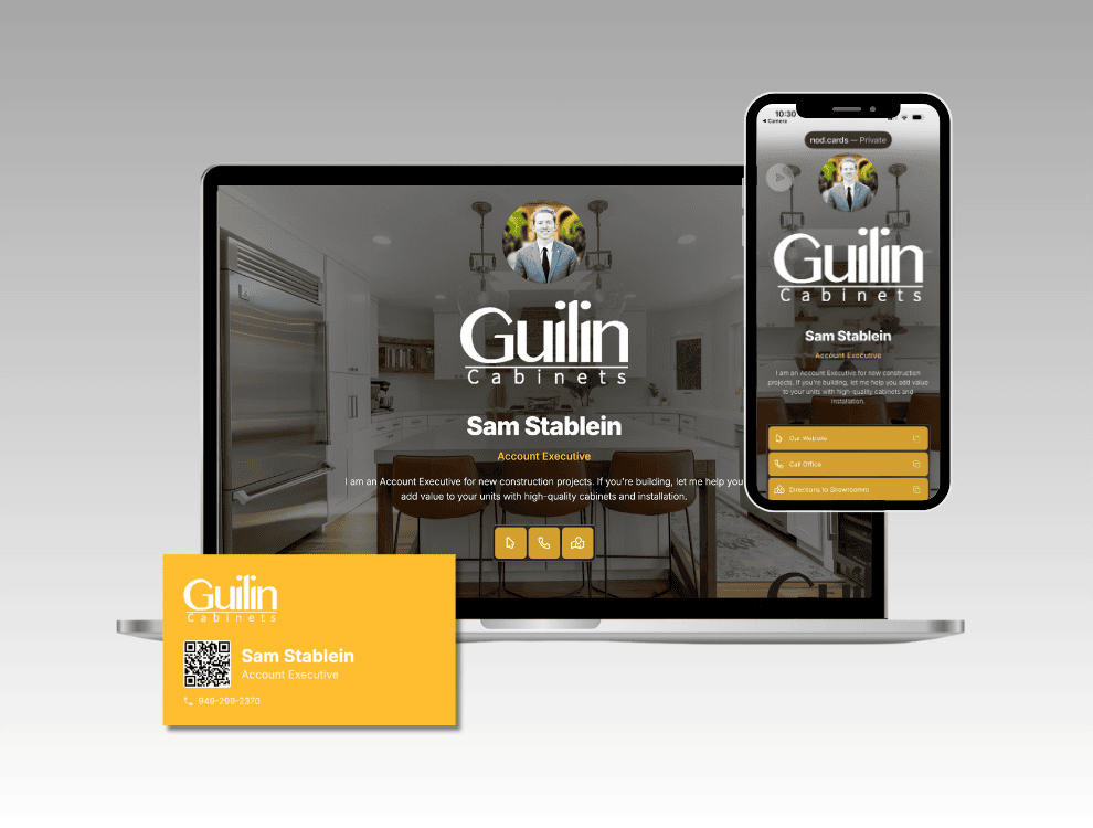 QR code business card for contractors on job site